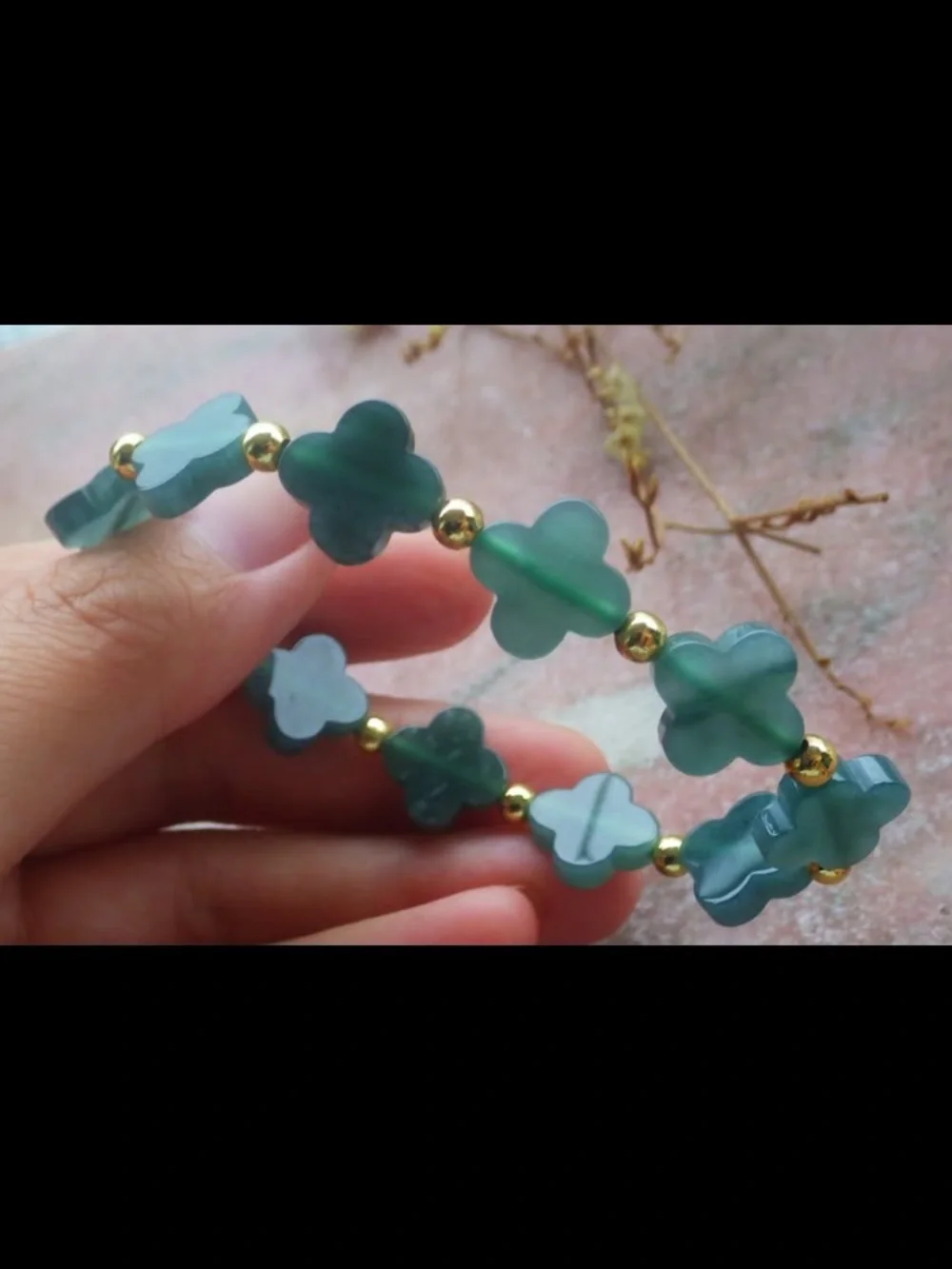 Elegant green clover jadeite jade bracelet 6inches 6.5 inches certificate